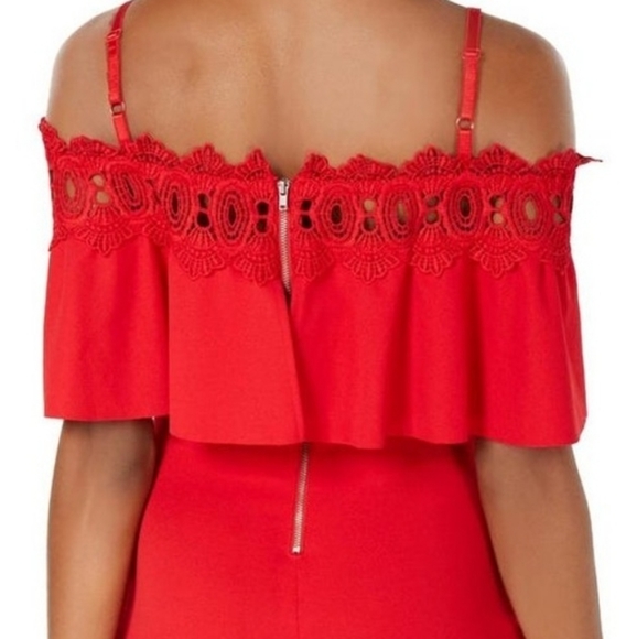 BCX junior Lace-Trim Off Shoulder Dress - Picture 5 of 7